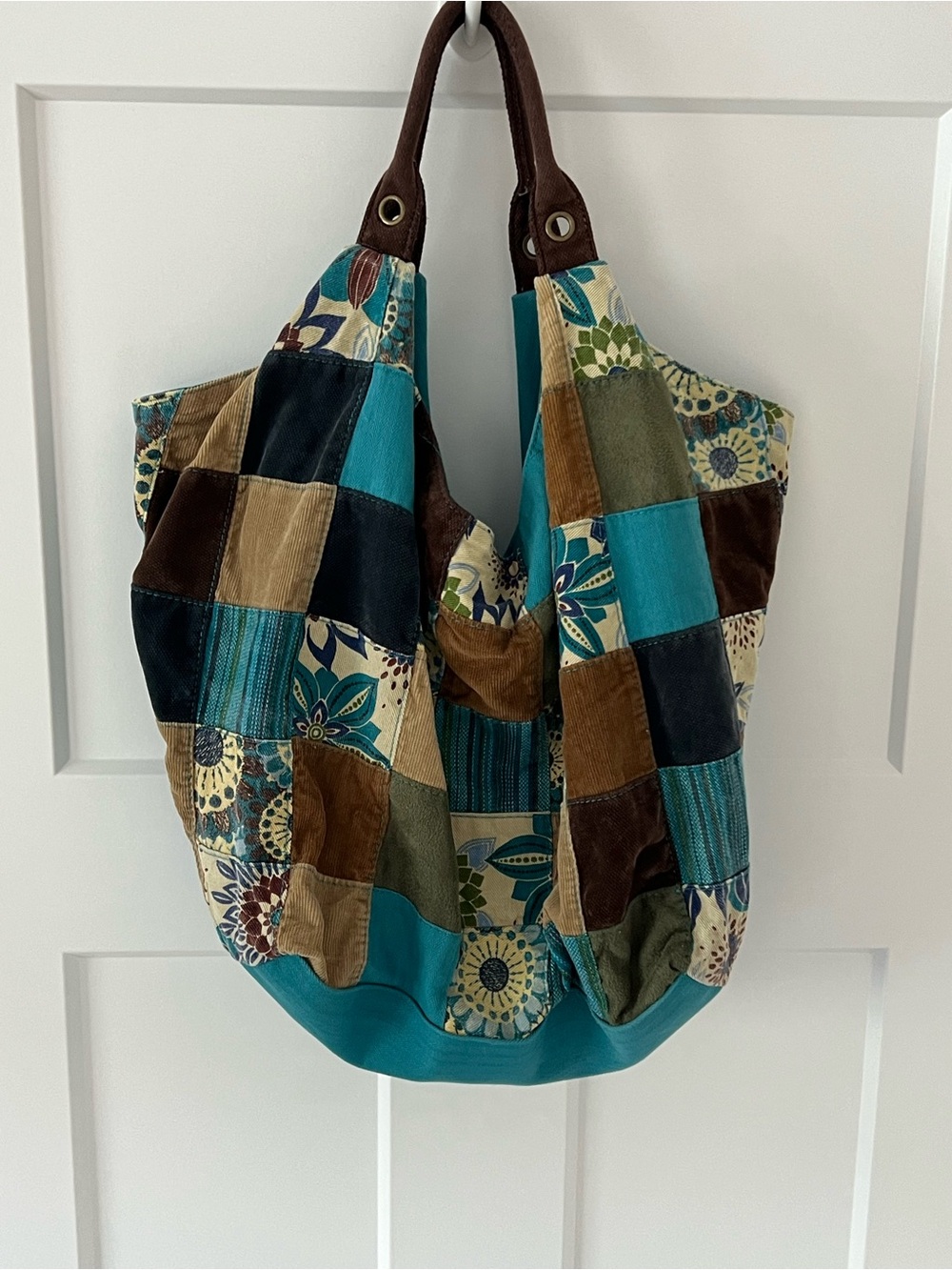 VTG Oversized Patchwork Corduroy Boho Weekender Tote Bag - Smoke Free Home